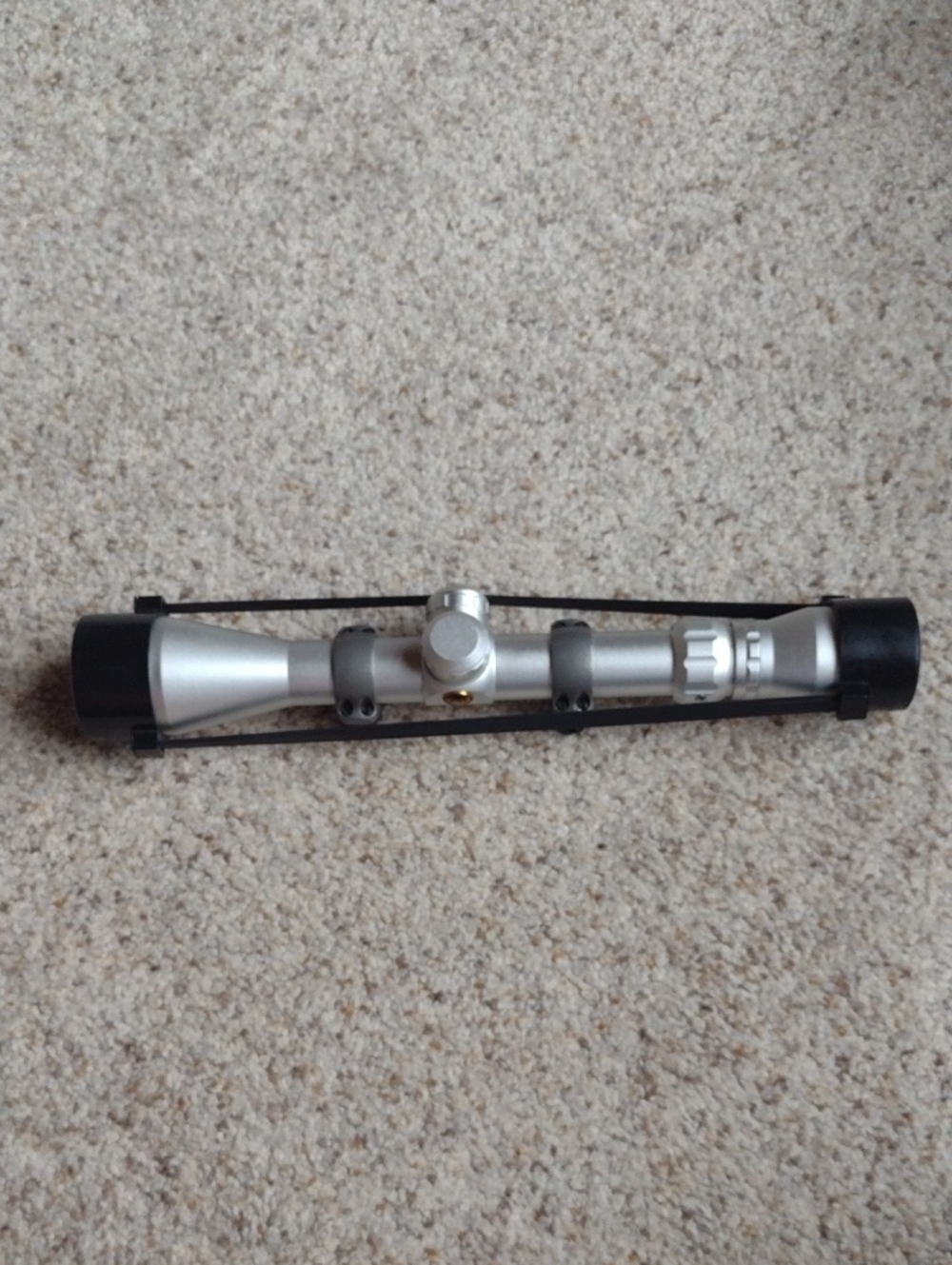 Silver Rifle Scope with Black Accents